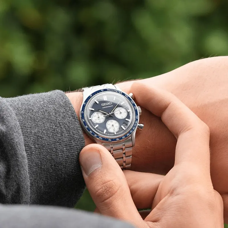 Seiko Essentials Blue Dial Mecha-Quartz Men's Watch - SSB477